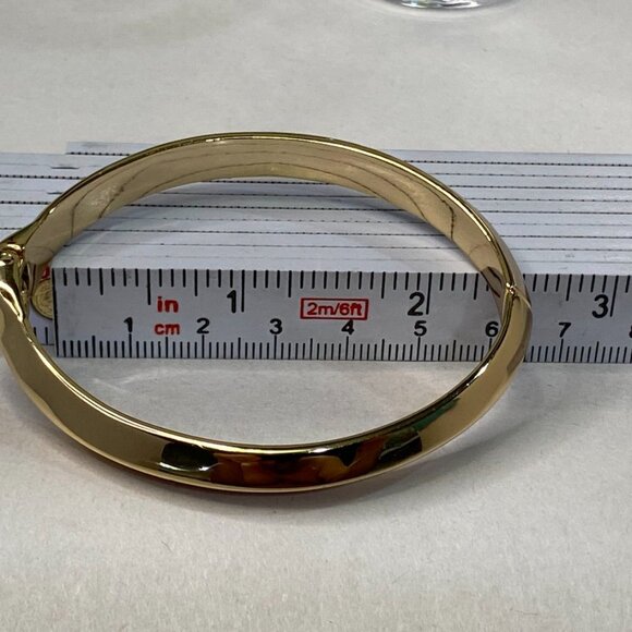 Ettika Polished Gold Hinged Statement Bangle Bracelet Gold Tone - Picture 5 of 11